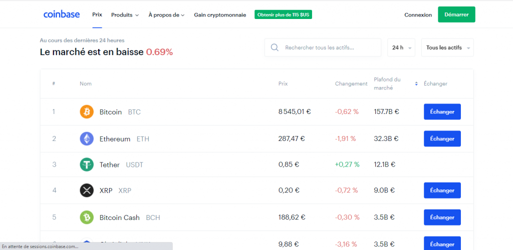 frais coinbase
